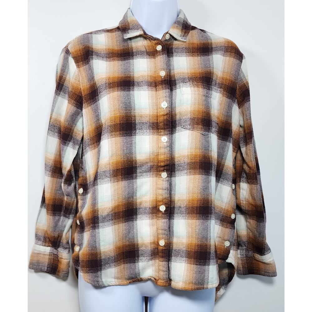 Madewell Plaid Flannel Y2K Button Front Casual Grunge‎ Oversized Shirt S